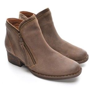 Born Montoro Brown Nubuck Zip Ankle Boot 9.5 M New